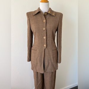 Giorgio Armani Blazer & Trouser Plaid Wool Set